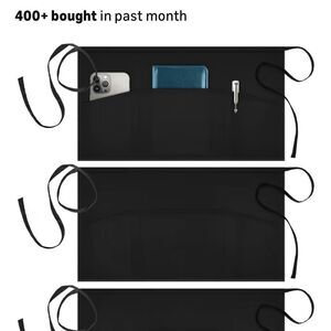 Black Kitchen Apron set of three.